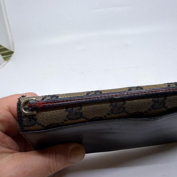 Gucci Continental Flap Black GG Monogram Canvas Leather Wall - Picture 4 of 8